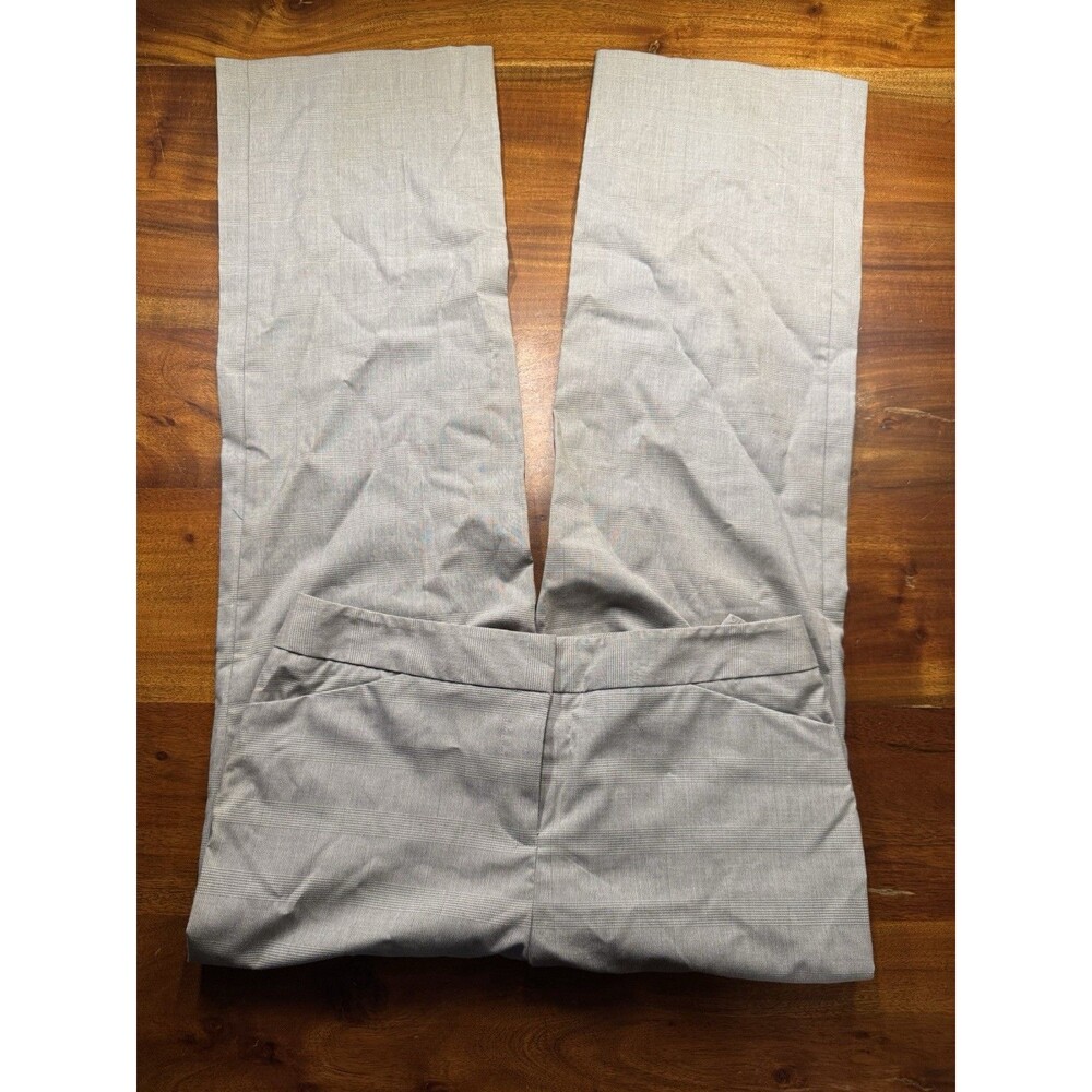 Alfani Womens Gray Plaid Career Office Straight Leg Dress Pants Trousers 10 -NWT